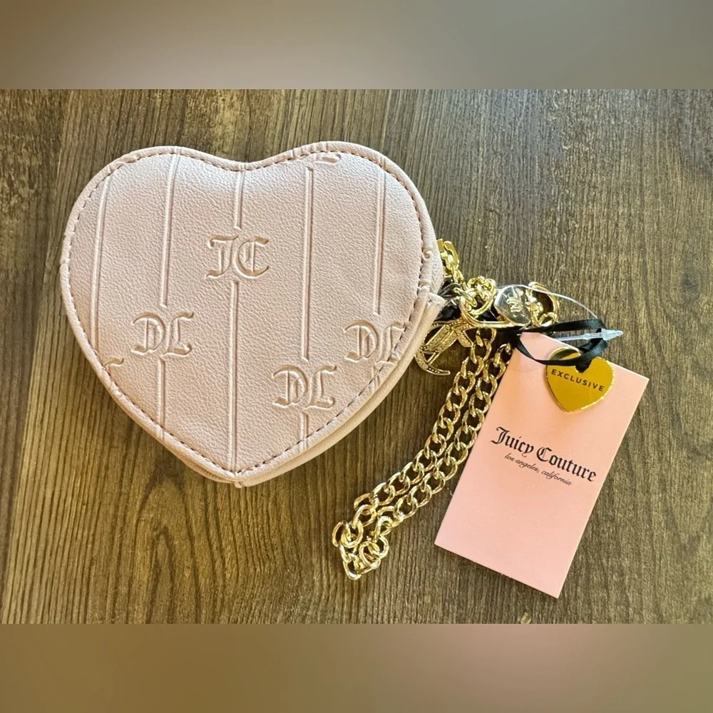 Juicy Couture Drama Queen Heart Coin Case Wallet Wristlet BNWT
